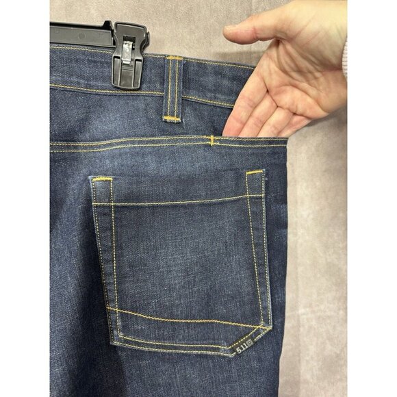 5.11 Tactical Jeans Mens 40x34 Blue Defender Flex Regular Dark Wash Straight EUC - Picture 5 of 10